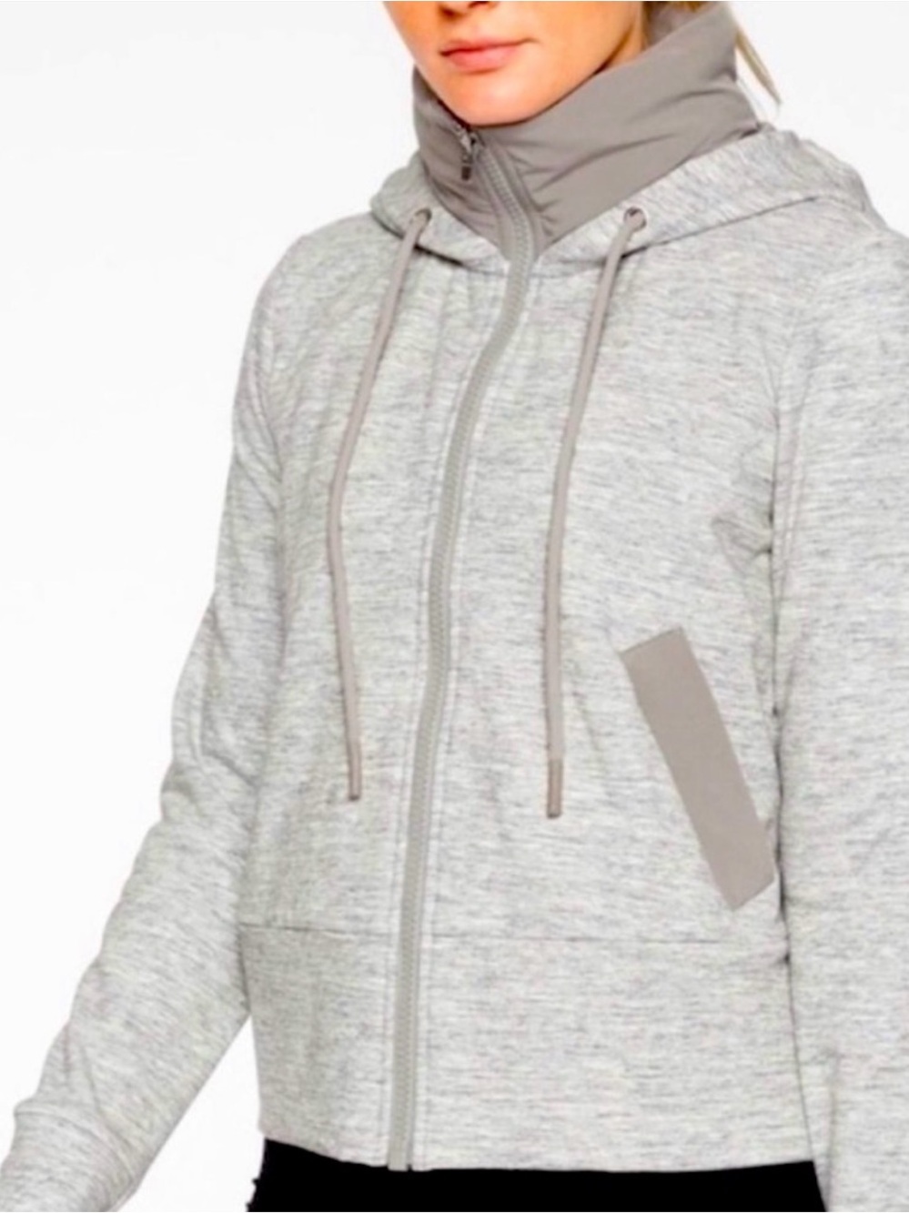 Athleta Victory Primaloft hoodie Light heathered Grey Hooded Zip-Up Jacket small
